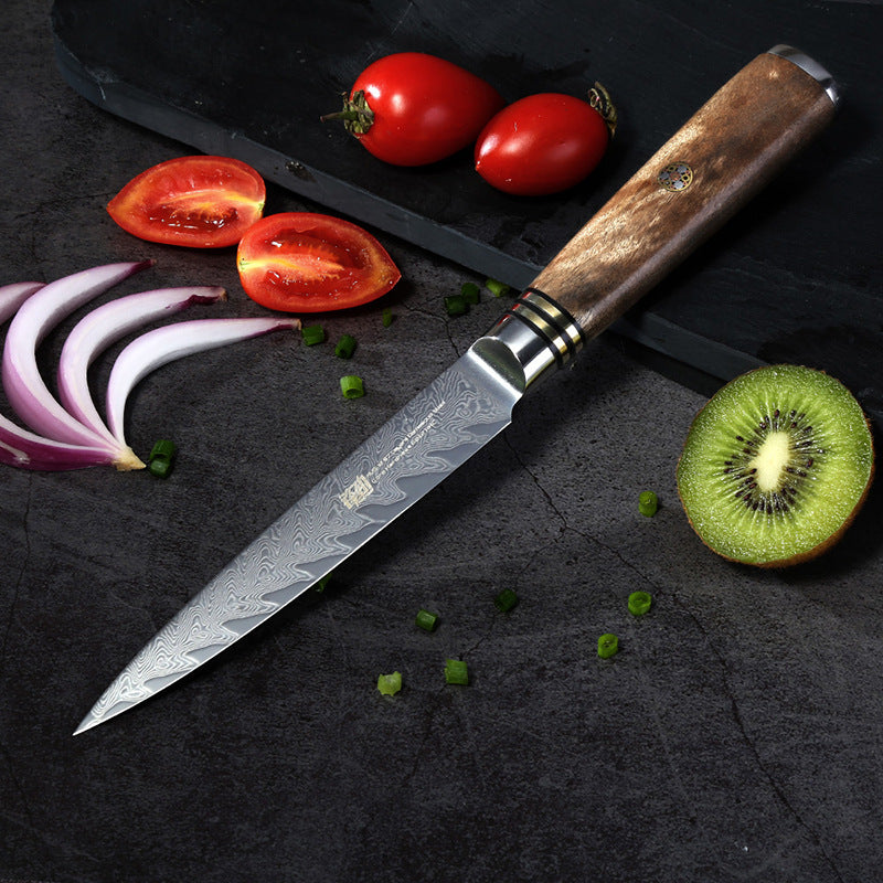 Damascus Shadow Wood Fruit Saury Bone Pattern Sharp Universal Knife Exquisite 5 Inch Paring Knife