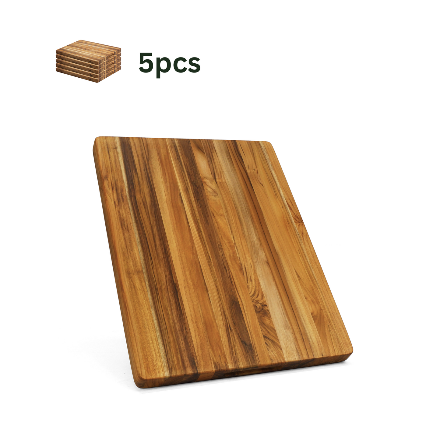 Teak Cutting Board Natural + Solid Wood + 5 Pieces 18 INCH, Pack of 5 Pieces