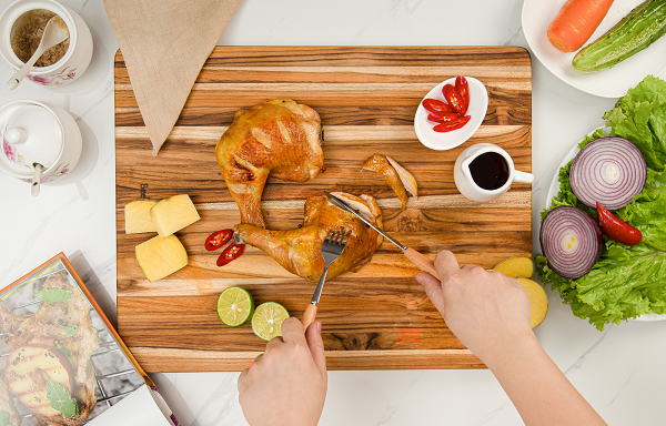 Teak Cutting Board Natural + Solid Wood + 5 Pieces 18 INCH, Pack of 5 Pieces