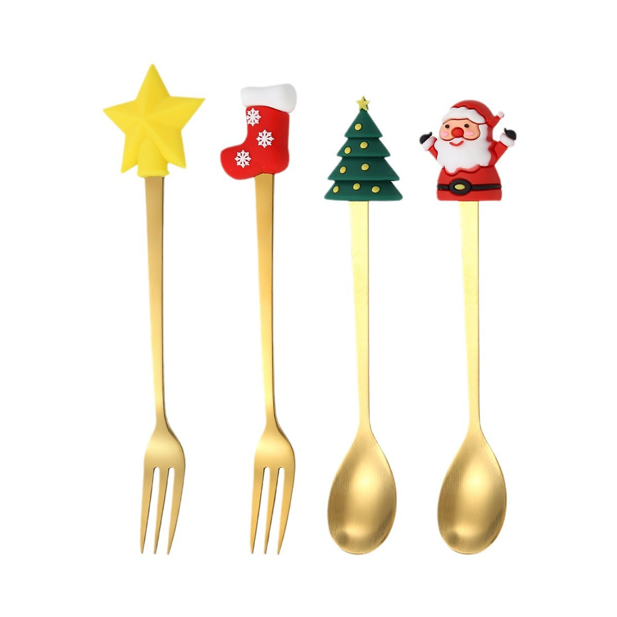 Christmas gift tableware stainless steel coffee spoon dessert spoon fork set