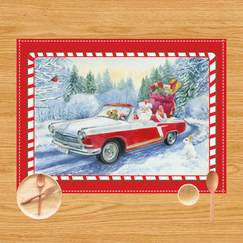 New Christmas dining mat table decoration anti fouling and heat-insulating Western style mat