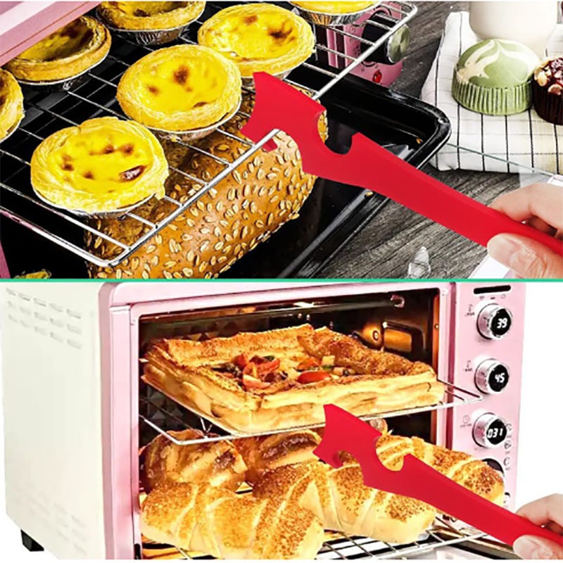 Oven baking tray tool kitchen multifunctional push-pull rod non scalding hand push-pull device